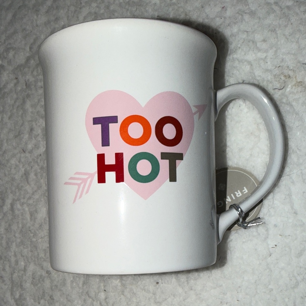 Fringe Studio 'Too Hot' Heart Mug - White and‎ Pink